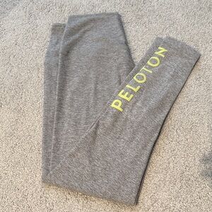 Peloton Leggings in Gray with Yellow Logo